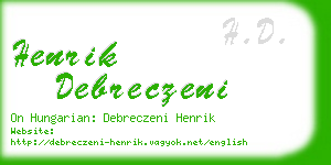 henrik debreczeni business card